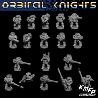 orbital knights - kit7 reconnaissance 6-8mm kmfp designs Tabletop Characters & Creatures Sci-Fi Universe 40k epic knight space star war marine 6mm 3d print model - Mito3D