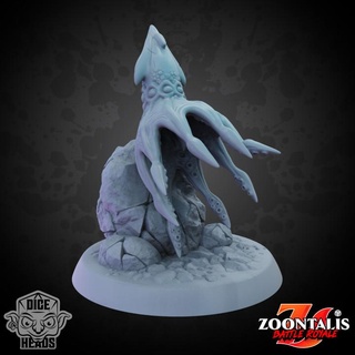 grotte calamar pre supported inclus dé têtes table personnages créatures fantaisie univers dnd présupporté sois prudent 3d print model - Mito3D