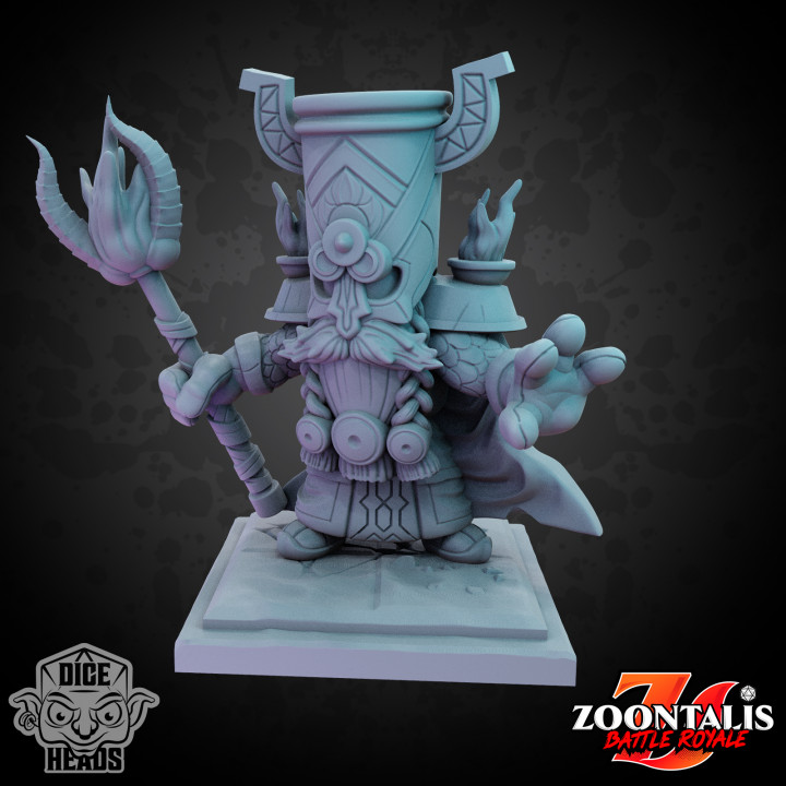 oscuro enano clérigo pre suported incluido cabezas mesa caracteres criaturas fantasía universo d dnd presupuesto supported 3D print model - Mito3D