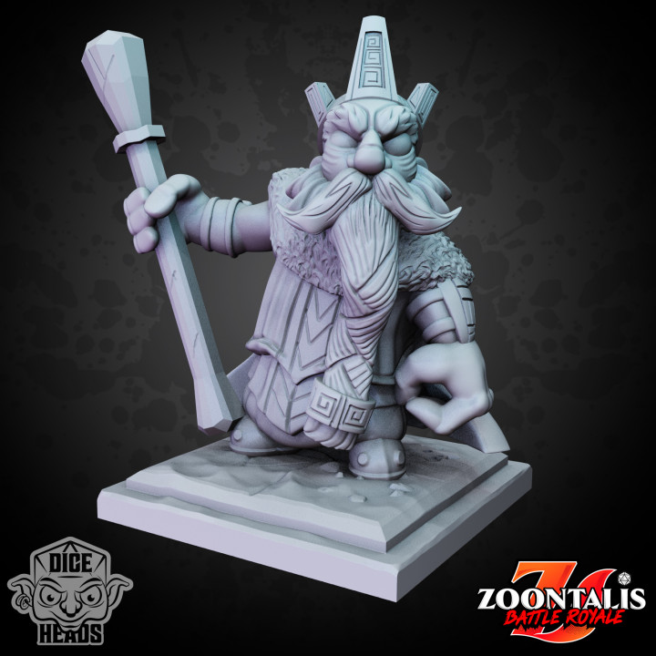 dark dwarf king pre-supported included dice heads Tabletop Characters & Creatures Fantasy Universe d&d dnd duergar presupported darkdwarfking 3D print model - Mito3D