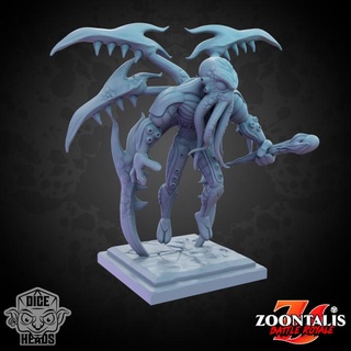 hooked mindslayer pre-supported included dice heads Tabletop Characters & Creatures Fantasy Universe d&d dnd presupported hookedmindslayer 3d print model - Mito3D