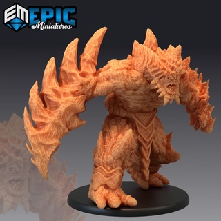 lava golem angry volcano giant construct ancient fire guard epic-miniatures fantasy medieval monster rpg warhammer sla enemy tabletop dungeon dnd pathfinder npc pre-supported supported pre 3d print model - Mito3D