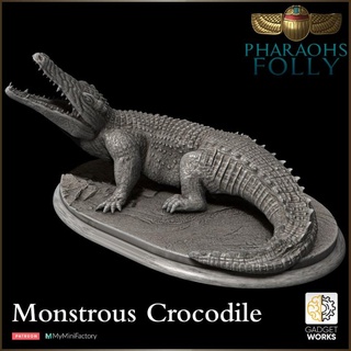 crocodile - pharaohs folly gadgetworks Toys & Games Animal Creature Figures Tabletop Characters Creatures animal egypt miniatures monster river wild alligator croc nile 32mm 3d print model - Mito3D
