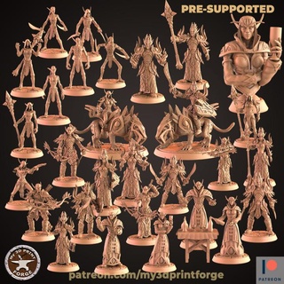 nightborne elves bundle 30 unique pre-supported stls my3dprintforge Tabletop Characters & Creatures Fantasy Universe fantasy miniatures models printing resin warcraft wow pack night dnd 3d print model - Mito3D