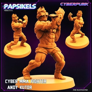 cyber mma combattant Andy Kutar papsikels miniatures table personnages créatures Sci univers arts matrimonial 3d print model - Mito3D