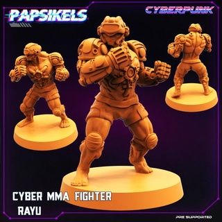 cyber mma combattant direct papsikels miniatures table personnages créatures Sci univers vr cybernétique figher 3d print model - Mito3D