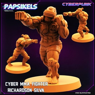cyber mma fighter richardson silva papsikels miniatures Tabletop Characters & Creatures Sci-Fi Universe punk cybernetics 3d print model - Mito3D