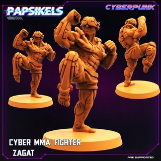 cyber mma fighter zagat papsikels miniatures Tabletop Characters & Creatures Sci-Fi Universe street vr kick cybernetics 3d print model - Mito3D