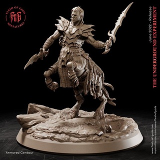 armored centaur flesh gods creature fantasy monster rpg sword double minotaur dnd swordsman fleshofgods 3d print model - Mito3D