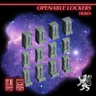 tribes - openable lockers 2nd dynasty sci-fi locker movable 28mm 3d print model - Mito3D