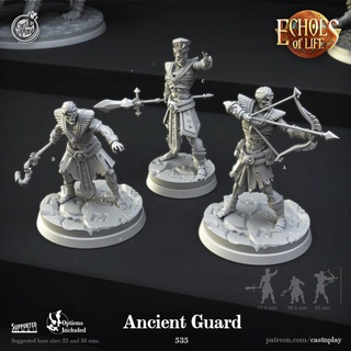 ancient guard pre-supported cast n play Tabletop Characters & Creatures Fantasy Universe mummy life egipt guards castnplay mummies supported echoes 3d print model - Mito3D