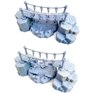 rope bridge bubbling lava custom miniature maker Tabletop 3D Printable Terrain Fantasy fantasy terrain wargaming warhammer dungeonsanddragons tabletop minis dungeon crossing dnd swing magma pathfinder pit gloomhaven aos 5e presupported 3d print model - Mito3D