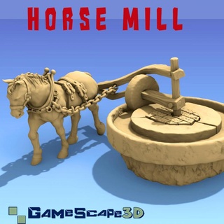 horse mill gamescape3d farm grain farmer grind peasant horsemill 3d print model - Mito3D