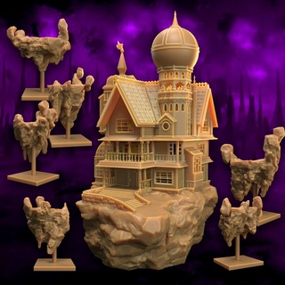 astral lodge & floating rocks terrain eldritch plane dragon trappers Tabletop 3D Printable Terrain Fantasy fdm gothic horror house dungeonsanddragons dungeon d&d dnd pathfinder hauntedhouse strangerthings dragontrapperslodge astralplane astralprojection planeshift outerplanes 3d print model - Mito3D