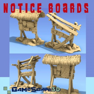 notice board gamescape3d adventure bounty jobs noticeboard 3d print model - Mito3D