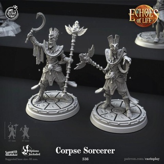 corpse sorcerer pre-supported cast n play Tabletop Characters & Creatures Fantasy Universe fantasy magician mummy pyramid egipt castnplay mummies egiptian corspe 3d print model - Mito3D