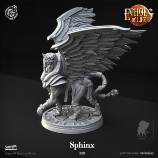sphinx pre-supported cast n play animal cat god goddess statue miniature egipt castnplay egiptian supported 3d print model - Mito3D