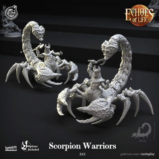 Skorpion Krieger pre supported Besetzung abspielen Nahkampf Humanoid unterstützt half human 3d print model - Mito3D