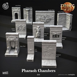 pharaoh chambers pre-supported cast n play environment fdm modular terrain tiles walls openlock supported 3d print model - Mito3D