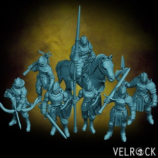 city militia 1 presupported velrock art miniatures Tabletop Characters & Creatures Fantasy Universe dragons dungeons fantasy guard soldier spear sword watch d&d dnd pathfinder 3d print model - Mito3D