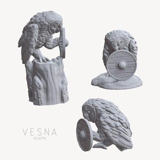 barn owl shield vesna sculpts Tabletop Characters & Creatures Fantasy Universe animal creature dungeons fantasy 3d print model - Mito3D
