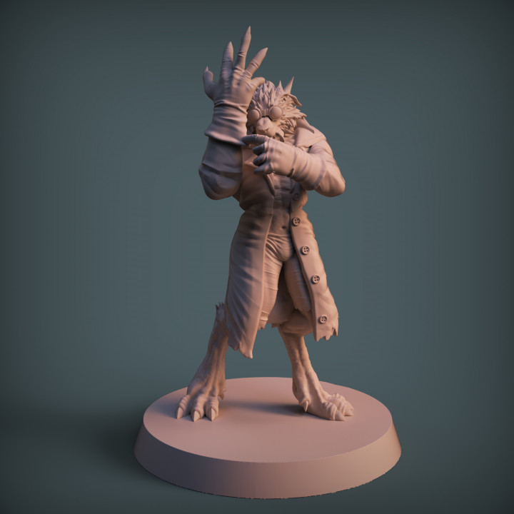 lead scients werewolf imp3dsion Tabletop Characters & Creatures Fantasy Universe creature monster rpg enemy wargame dnd humanoid hombrelobo 3D print model - Mito3D