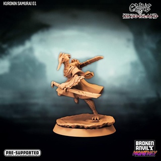 clan piega isola Kuronin samurai 01 rotto incudine miniature tavolo personaggi creature fantasia universo giapponese spada gru asiatico dnd giochi ttrpg dnd5e 3d print model - Mito3D