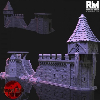 tempest hold city walls upgrade pack rmprintable fantasy gaming mini miniatures rpg terrain tower warhammer tabletop wargame d&d dnd scenery pathfinder frostgrave kingsofwar scatter ageofsigmar 5e rm warcry 3d print model - Mito3D