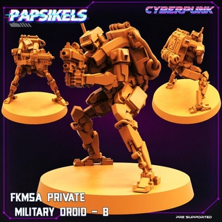 fkmsa private military droid - b papsikels miniatures Tabletop Characters & Creatures Sci-Fi Universe robot ops spec 3d print model - Mito3D