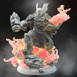 fiery forge cleric - gorozai dm stash fantasy fighter knight warrior fire warlock paladin dnd spellcaster eldritch genasi spellsword 3d print model - Mito3D