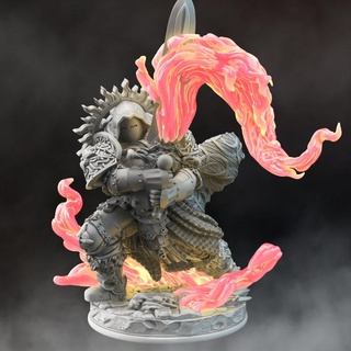 paladin crusader flame - tuzugo dm stash fantasy fighter knight sword warhammer warlock dnd npc sigmar eldritch 3d print model - Mito3D