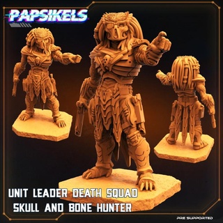 unit leader death squad skull bone hunter papsikels miniatures Tabletop Characters & Creatures Sci-Fi Universe 3d print model - Mito3D