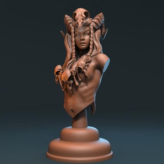 calyce forest witch - bust kriszti n hartmann Tabletop Characters & Creatures Fantasy Universe Fan Art Busts girl tribal faun 3d print model - Mito3D