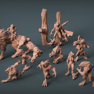 werewolf bundle pack imp3dsion Tabletop Characters & Creatures Fantasy Universe dragons dungeons rpg wolf hunter moon wargame night assassins d&d dnd hombrelobo cazador 3d print model - Mito3D