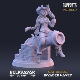 pin deepsea wondermaker variant 2 belksasar 3dprint Tabletop Characters & Creatures Fantasy Universe hat belt pirate pistol weapon wood choker cannon corset flintlock pinup womens straps dynamic harness braids courtesan pantyhose puff sleeve ankleboots 3d print model - Mito3D