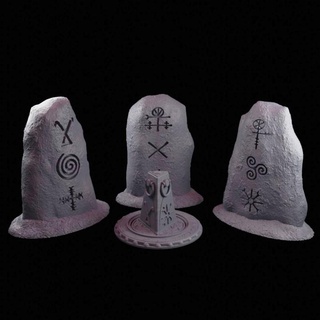 immemorial cryptic stones set custom miniature maker Tabletop 3D Printable Terrain Fantasy 40k ancient fantasy puzzle stone terrain wargames wargaming warhammer skyrim dungeonsanddragons tabletop minis rune lovecraft dungeon 28mm dnd pathfinder scatter gloomhaven aos ttrpg 5e presupported 3d print model - Mito3D