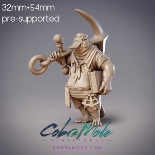 temen boondaburra platypus navigator pre-supported cobramode Tabletop Characters & Creatures Fantasy Universe pirate sailor anchor beefy crew supported crewmember sextant 3d print model - Mito3D