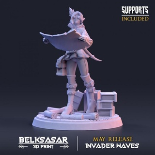 ley line cartographer belksasar 3dprint  Tabletop Tabletop Characters & Creatures Fantasy Universe Tabletop Tabletop Characters & Creatures belt boots elf fantasy pirate magic books women staff boardgames map gloves scimitar dnd skirt straps parchment cartographer vest steampunk glas  3d print model - Mito3D