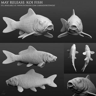 koi balık labradoritadam oyuncaklar oyunlar hayvan yaratık rakamlar mini Arkadaş minyatür sazan masaüstü d dnd Zindanlar ejderhalar tanıdık vahşi şekil 3d print model - Mito3D