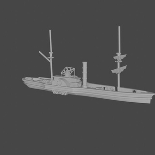 1 285 6mm konfederasyon Kürek çeken css Jamestown 1853 62 cs 2 Henry Turner tekne gemi savaş Amerikan yollar kürek çekmek sivil hampton acw görüşmek 3d print model - Mito3D