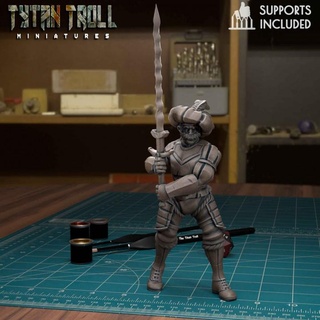 mercenary landsknecht soldier 03 pre-supported tytantroll miniatures army dragons dungeons fantasy mini miniatures scale soldier german dnd merc 32mm mercenary gloomhaven frosthaven landschneckt  3d print model - Mito3D