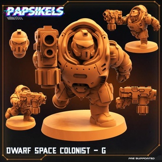 rambutan space colonist - g papsikels miniatures wargaming dwarf dwarves 3d print model - Mito3D