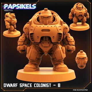 rambutan space colonist - b papsikels miniatures Tabletop Characters & Creatures Sci-Fi Universe dwarf npc 3d print model - Mito3D