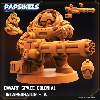 dwarf space colonial incarsorator - papsikels miniatures gun space dwarf gunner  3d print model - Mito3D
