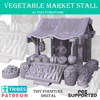 vegetable market stall tiny furniture terrain roleplaying tabletop d&d malifaux minitures pathfinder gloomhaven 3d print model - Mito3D