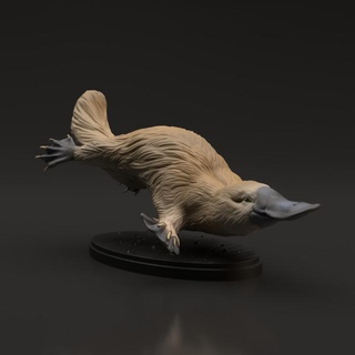 ornitorinco animale den miniature arte creatura carina anatra figurina realistico scultura compagno miniatura fauna selvatica marino 3d print model - Mito3D
