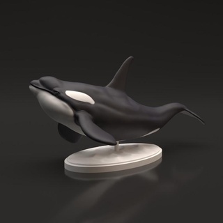 orca animal den miniatures figurine fish realistic sculpture whale companion miniature wildlife marine killer 3d print model - Mito3D