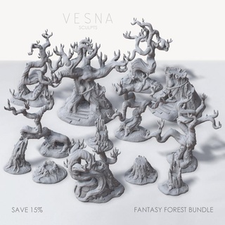 fantaisie forêt paquet Vésna sculpte table 3D imprimable terrain fantaisie terrain fantaisie forêt terrain paquet paysage 3d print model - Mito3D
