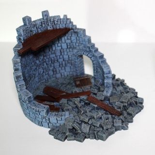 outpost tower ruin feral  Tabletop 3D Printable Terrain Fantasy Terrain fantasy tower defense historic garrison ruin  3d print model - Mito3D