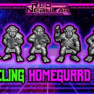spaceling homeguard set 1 red nebular Tabletop Characters & Creatures Sci-Fi Universe Store space scifi dwarf hobbits halflings 3d print model - Mito3D